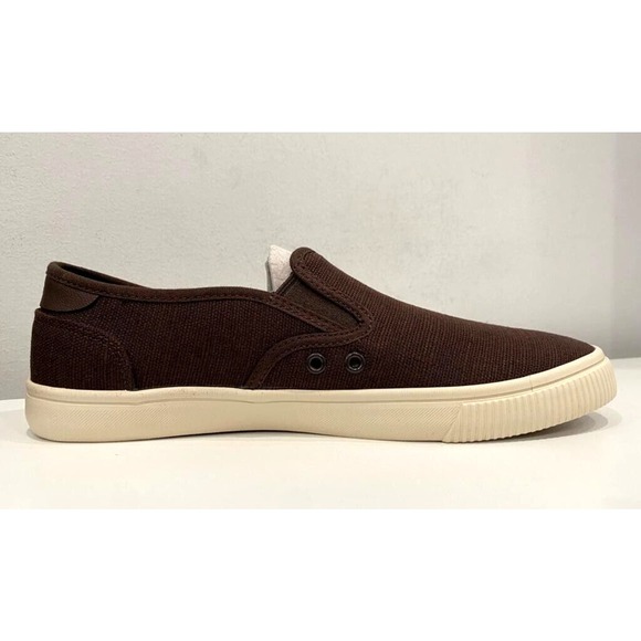 TOMS Men's Baja Sneaker, Dark Brown Heritage Canvas, Size 14 - Picture 3 of 3